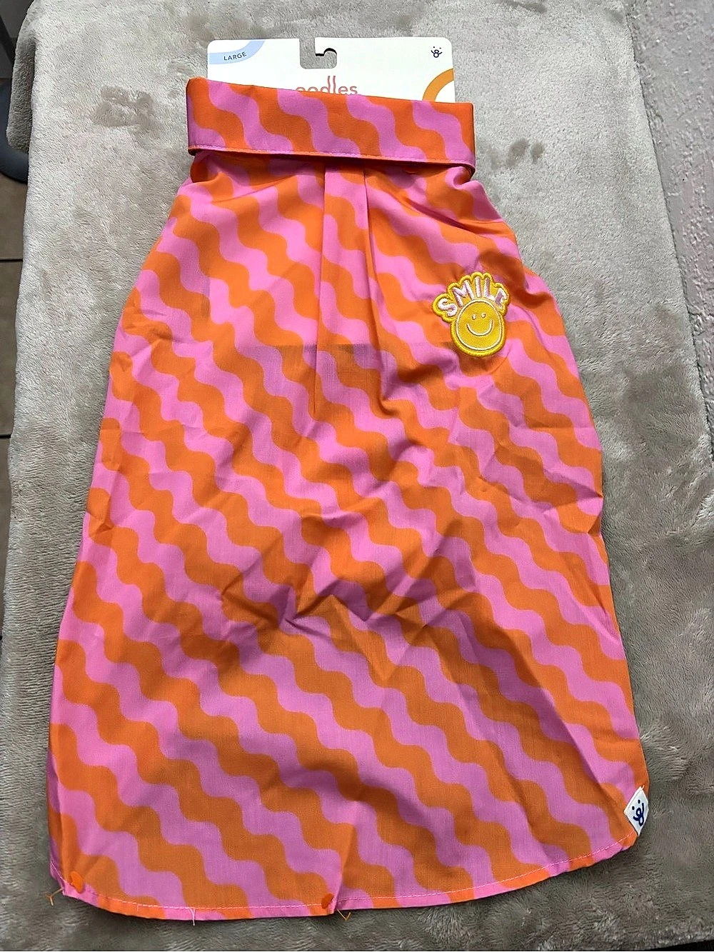 oodles Lightweight Polyester Dog T-Shirt Pink & Orange Large